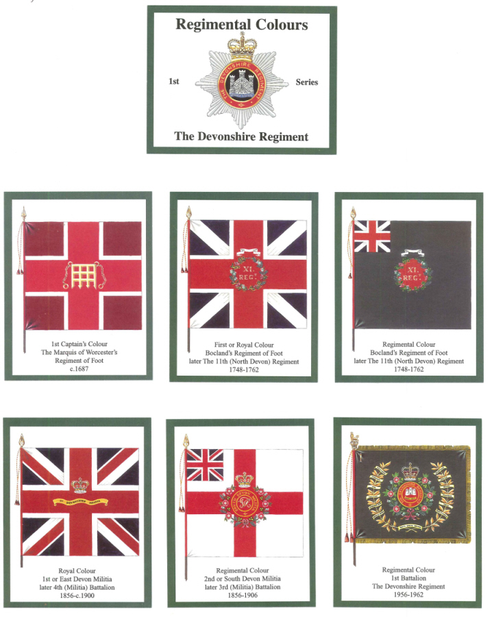 The Devonshire Regiment - 'Regimental Colours' Trade Card Set by David Hunter